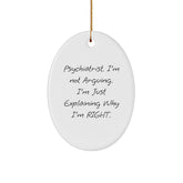 Funny Psychiatrist Oval Ornament Gifts for Him, Unique Christmas Memorable Presents for Men from Friends and Family - Image 1