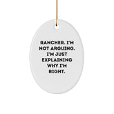 Rancher Gifts from Friends to Men - Oval Ornament for Christmas Decor - Image 1