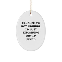 Rancher Gifts from Friends to Men - Oval Ornament for Christmas Decor - Image 1