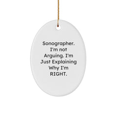 Funny Sonographer Gifts from Family to Sonographer Friends for Christmas Unique Ornament - Image 1