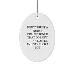 Funny Nurse Practitioner Gifts from Friends - Oval Ornament for Nurse Practitioner Christmas Unique Gifts - Image 1
