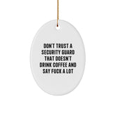 Funny Security Guard Christmas Unique Gifts Ideas Oval Ornament for Men Security Guard Family Friends Coworkers - Image 1