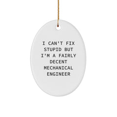 Funny Mechanical Engineer Oval Ornament Gifts from Friends for Coworkers Christmas Unique Presents - Image 1