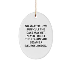 Funny Neurosurgeon Gifts from Friends, Oval Ornament with Quote, Christmas Unique Gifts for Neurosurgeon - Image 1