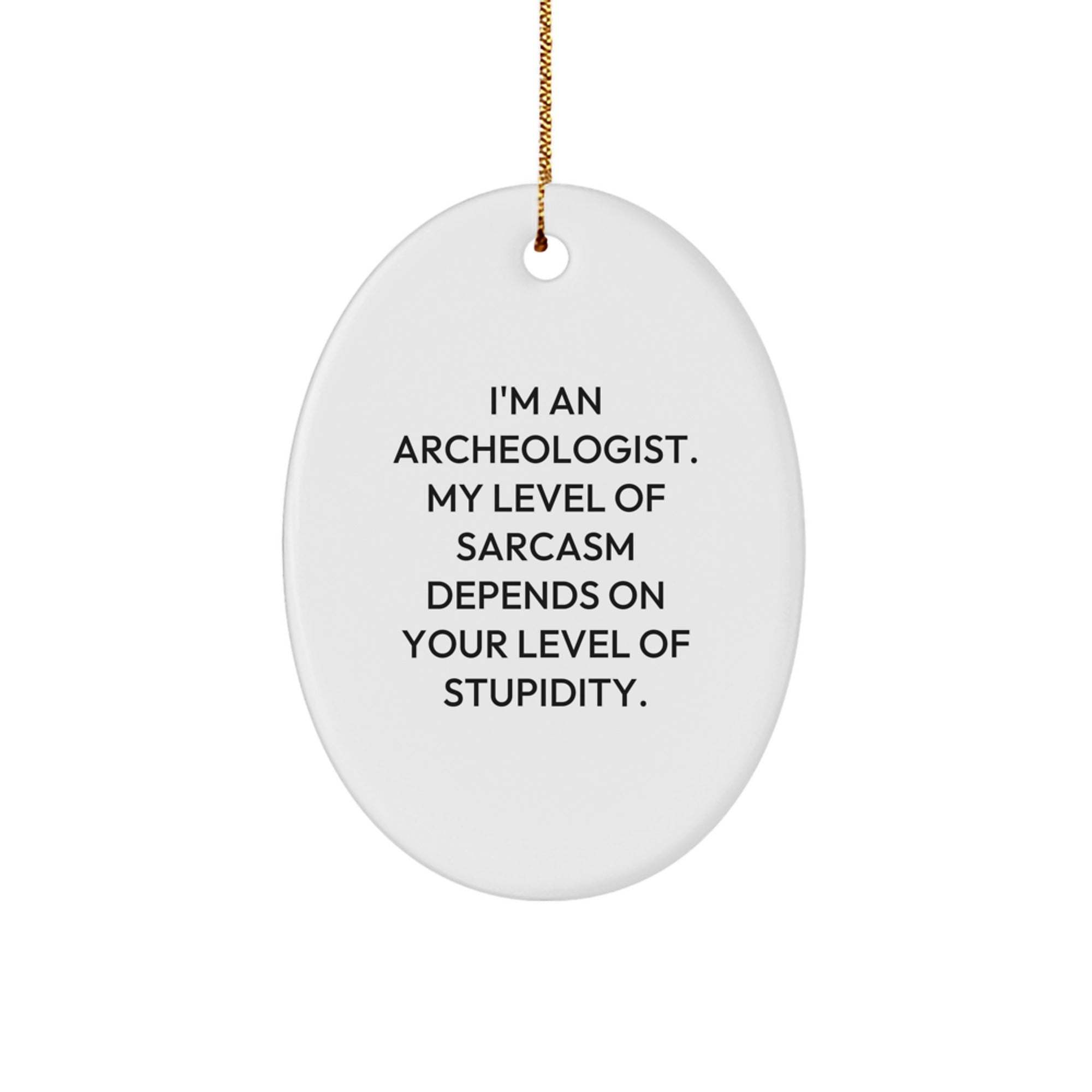 Archeologist Oval Ornament Gifts for Christmas - Funny Quote - Gifts from Friends to Family - Image 1