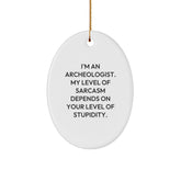 Archeologist Oval Ornament Gifts for Christmas - Funny Quote - Gifts from Friends to Family - Image 1