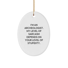 Archeologist Oval Ornament Gifts for Christmas - Funny Quote - Gifts from Friends to Family - Image 1