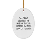 Funny Crane Operator Gifts from Friends and Family - 'I'm A Crane Operator' Oval Ornament for Christmas - Image 1