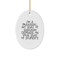 Funny Paralegal Gifts for Christmas - Oval Ornament with I'm A Paralegal - Gifts from Family to Friends - Image 1