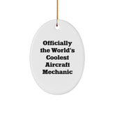 Aircraft Mechanic Gifts, Funny Quote, Oval Ornament Christmas Unique Presents, Gifts from Friends and Family - Image 1