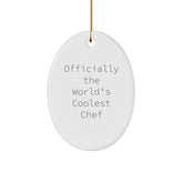 Chef Gifts from Men - Officially The World's Coolest Chef Oval Ornament for Christmas - Image 1