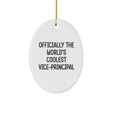 Vice-principal Gifts from Men to Officially The World's Coolest Vice-principal Oval Ornament for Christmas - Image 1