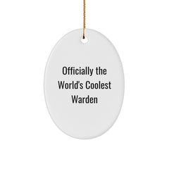 Funny Warden Gifts for Men, Unique Oval Ornament for Christmas Unique Gifts from Friends - Image 1