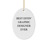 Funny Gifts from Friends for Graphic Designer Oval Ornament - Image 1