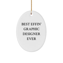 Funny Gifts from Friends for Graphic Designer Oval Ornament - Image 1