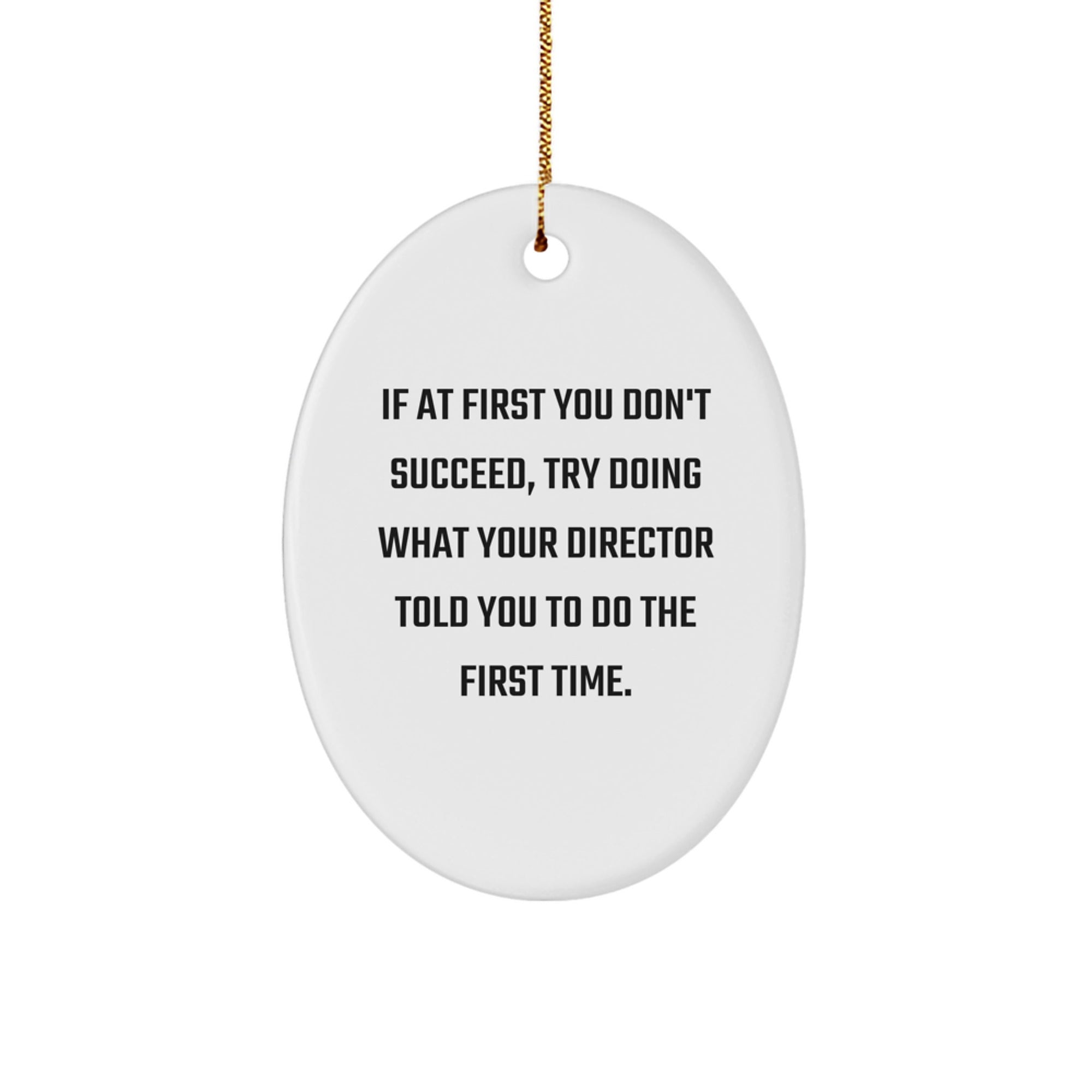 Funny Director Oval Ornament Gifts from Friends for Men, Oval Shaped Christmas Unique Gifts - Image 1
