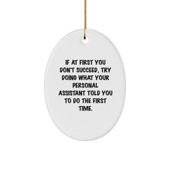Funny Personal Assistant Gifts Oval Ornament for Personal Assistant Men Gifts from Family - Image 1