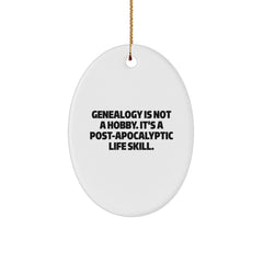 Funny Genealogy Gifts for Genealogy Enthusiasts, Oval Ornament for Christmas Unique Gifts from Friends, Family, or Coworkers - Image 1