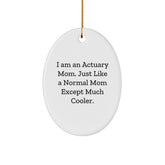 Actuary Mom's Funny Oval Ornament, Gifts from Mom to Actuary, Unique Christmas Unique Gifts - Image 1