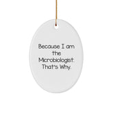 Microbiologist Gifts: Encouraging Funny Oval Ornament for Laboratory Professionals, Lab Enthusiasts, and Science Lovers at Christmas Time - Image 1