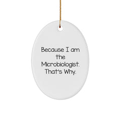 Microbiologist Gifts: Encouraging Funny Oval Ornament for Laboratory Professionals, Lab Enthusiasts, and Science Lovers at Christmas Time - Image 1