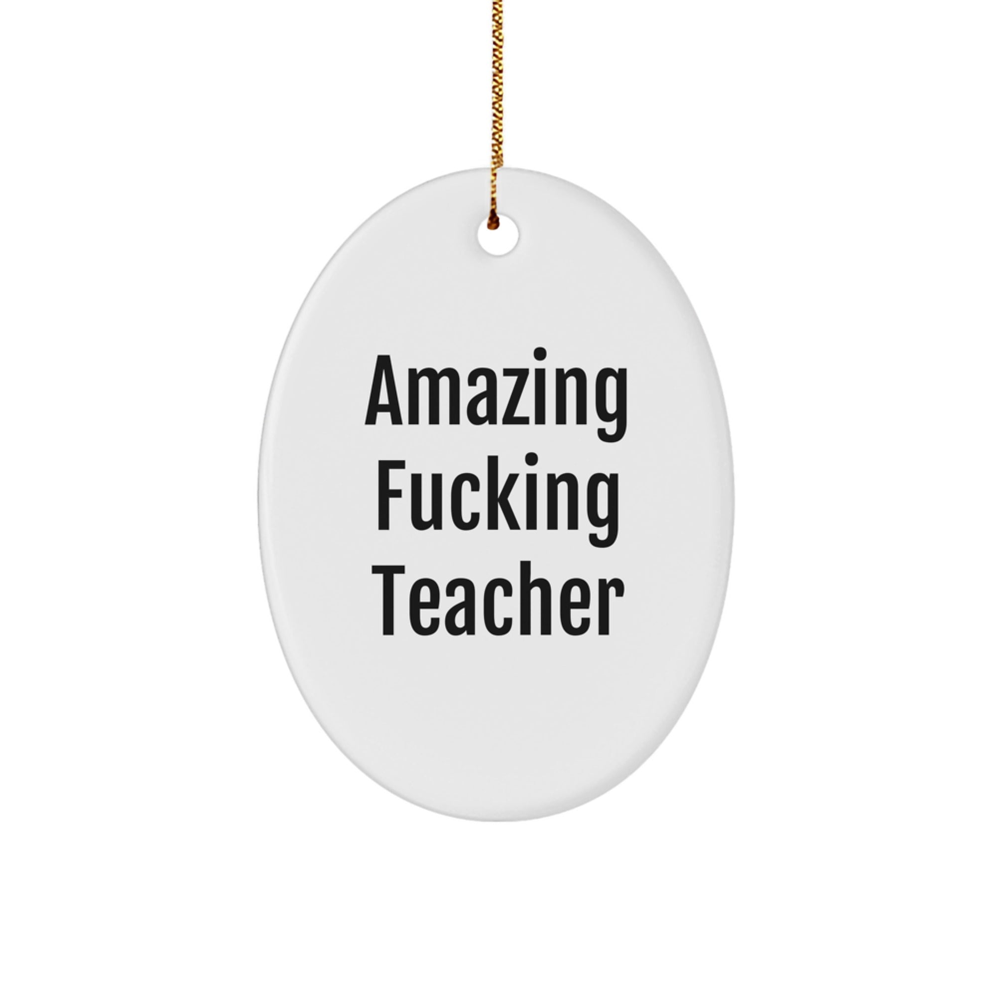 Funny Teacher Gifts from Friends for Christmas - Amazing Oval Ornament - Image 1