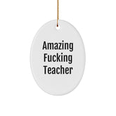 Funny Teacher Gifts from Friends for Christmas - Amazing Oval Ornament - Image 1