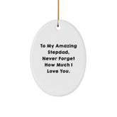Funny Gifts from Family to Stepdad - To My Amazing Stepdad Oval Ornament - Christmas Unique Gifts for Him - Image 1