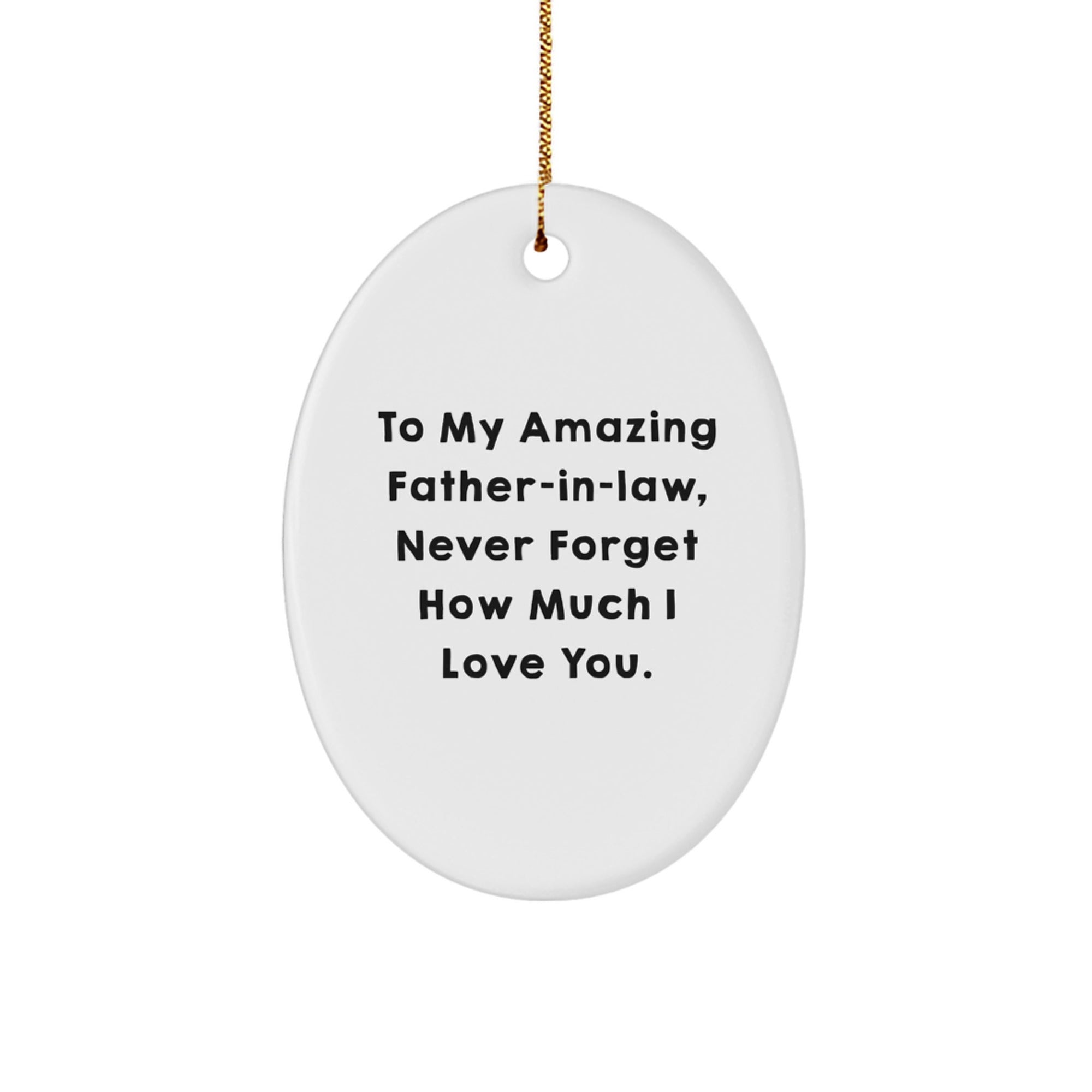 Unique Father-in-law Oval Ornament Gifts from Family, Inspirational Christmas Decorations for Men and Women - Image 1