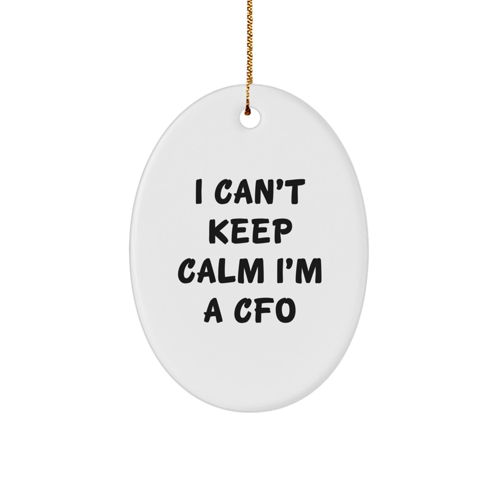 Funny CFO Gifts from Friends - I Can't Keep Calm I'm A CFO Oval Ornament for Christmas Unique Gifts - Image 1