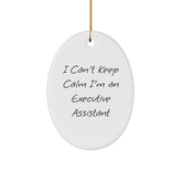 Funny Executive Assistant Gifts for Men, Women, Coworkers | I'm an Executive Assistant Oval Ornament, Christmas Unique Gifts from Friends, Family - Image 1