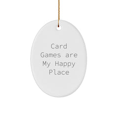 Funny Card Games Oval Ornament Gifts from Friends and Family for Card Games Enthusiasts Christmas Unique Gifts - Image 1