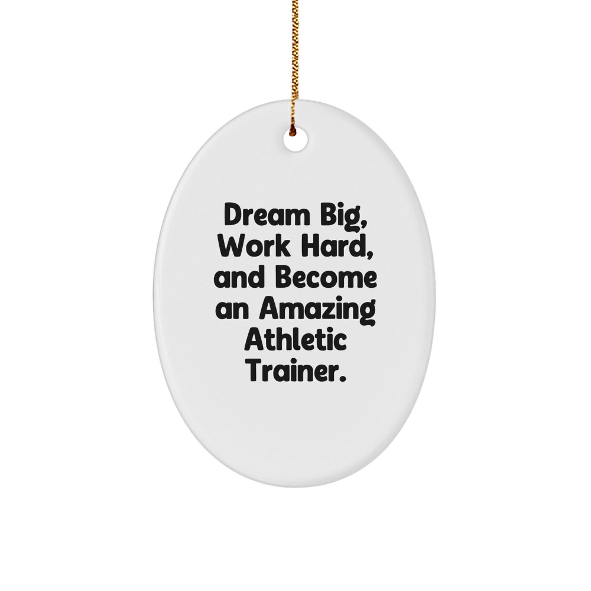 Funny Athletic Trainer Gifts from Men to Friends for Christmas Unique Oval Ornament - Image 1