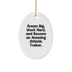 Funny Athletic Trainer Gifts from Men to Friends for Christmas Unique Oval Ornament - Image 1