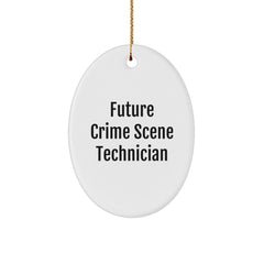 Gifts from Family for Future Crime Scene Technician - Funny Oval Ornament, Christmas Unique Gifts - Image 1