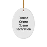 Funny Crime Scene Technician Gifts from Friends - Oval Ornament for Future Crime Scene Technician, Christmas Unique Decorations - Image 1