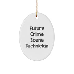 Funny Crime Scene Technician Gifts from Friends - Oval Ornament for Future Crime Scene Technician, Christmas Unique Decorations - Image 1