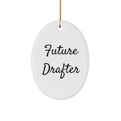 Funny Future Drafter Oval Ornament Gifts from Family for Friends Christmas Unique Decorations - Image 1