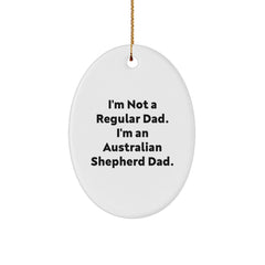 Australian Shepherd Dad Gifts for Men, Funny Oval Ornament, Christmas Unique Decorations from Dad, Australian Shepherd Dog Lovers Gifts - Image 1