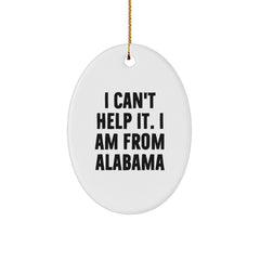 Funny Alabama Oval Ornament Gifts from Family and Friends - I'm From Alabama - Christmas Unique Ornament - Image 1