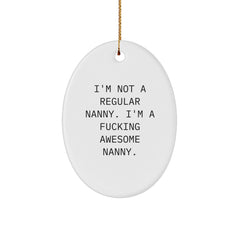 Funny Nanny Gifts for Nanny, Oval Ornament Christmas Unique Gifts from Friends or Family - Image 1