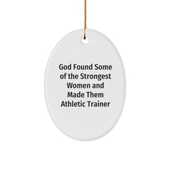 Funny Athletic Trainer Gifts for Her, Oval Ornament, Inspirational Quote, Christmas Unique Gifts from Family, Women's Athletic Trainer Decor - Image 1