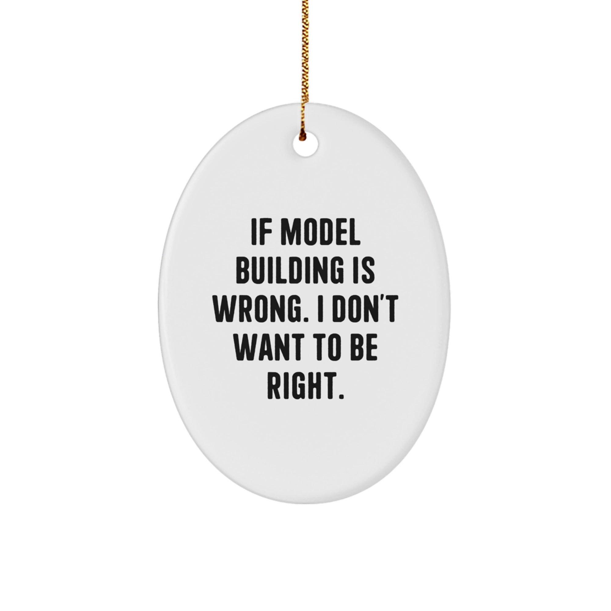 Funny Model Building Oval Ornament Gifts from Friends for Christmas - If Model Building Is Wrong, I Don't Want To Be Right - Unique Model Building Decorations - Image 1