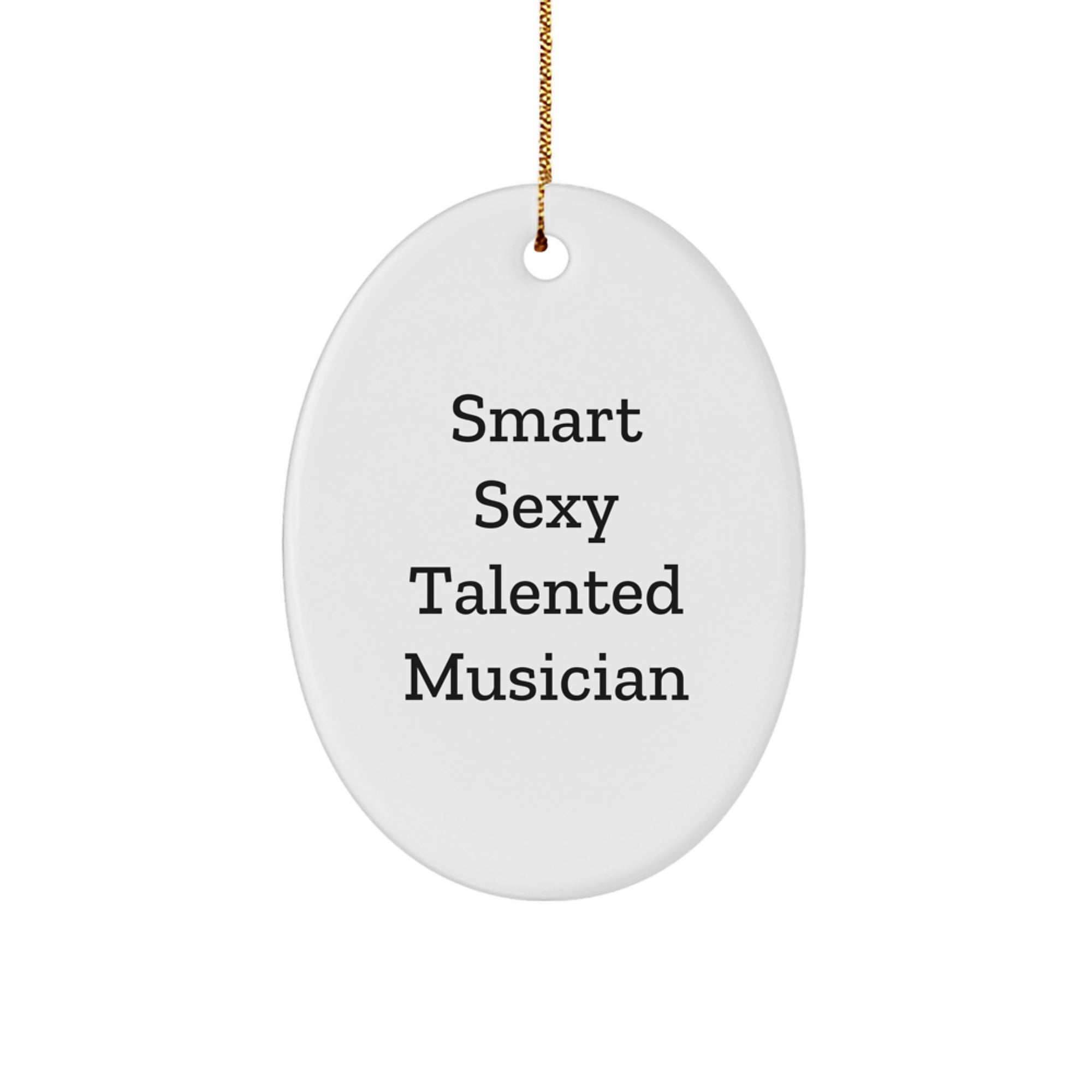 Funny Smart Sexy Talented Musician Oval Ornament Gifts from Friends to Musician, Perfect Christmas Decor - Image 1