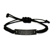 Funny Respiratory Therapist Gifts from Friends for Graduation - Inspirational Rope Bracelet with Quote 'If At First You Don't Succeed...' - Black Adjustable 3.34-9.84Inch - Image 1