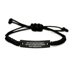 Funny Watchmaker Rope Braces for Birthday Unique Gifts from Men to Watchmaker Friends, Unique Black Stainless Steel Engraved Rope Watchmaker Gifts - Image 1