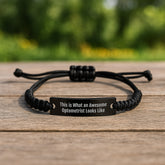 Funny Optometrist Gifts from Friends for Graduation - Inspirational Rope Bracelet with Quote 'This Is What An Awesome Optometrist Looks Like' - Gifts for Optometrist Women or Men - Image 2