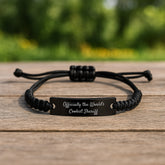 Sheriff Gifts, Funny Quote Rope Braclet for Graduation, Adjustable Black Stainless Steel with Interlaced Rope, Gifts from Friends and Family - Image 2