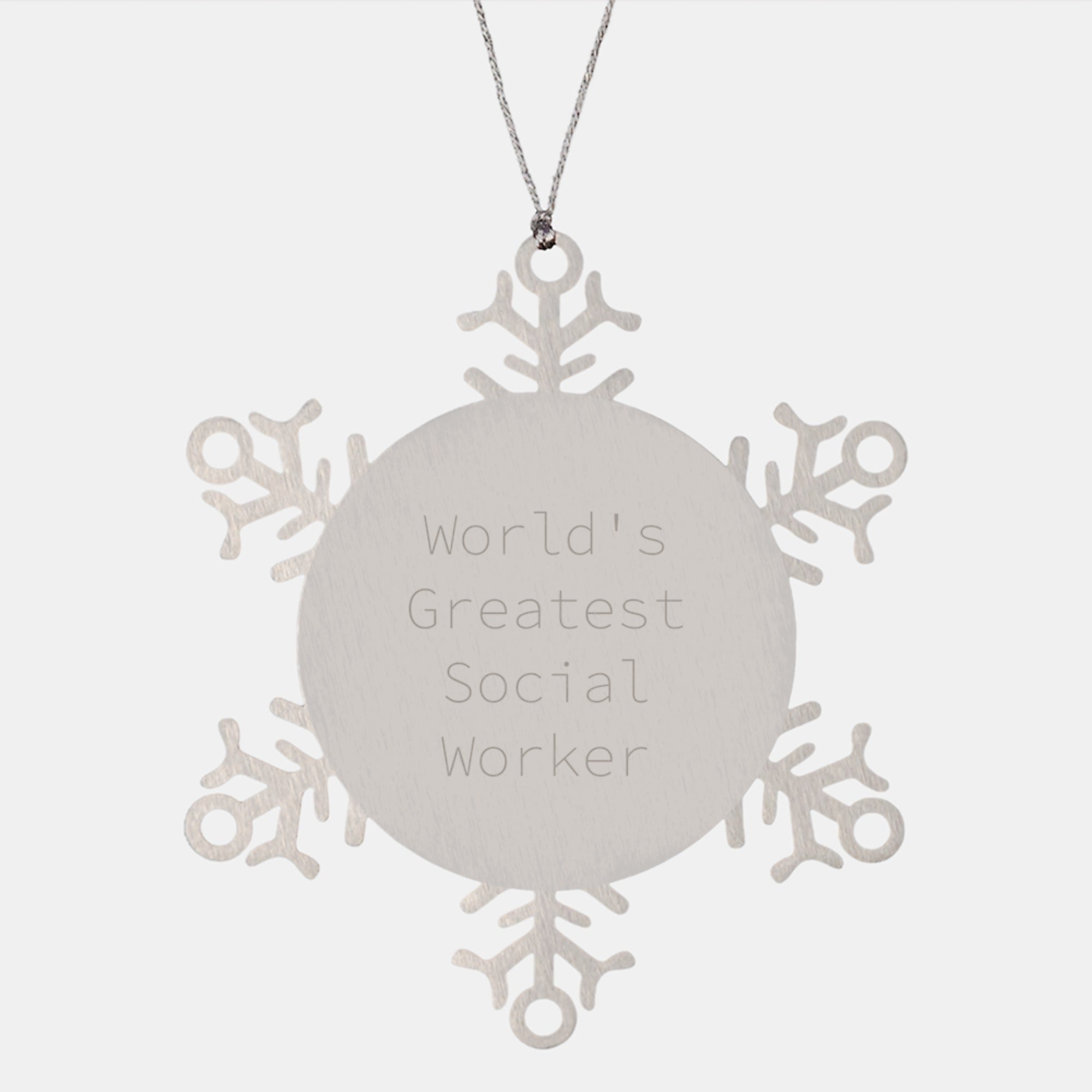 Funny World's Greatest Social Worker Snowflake Ornament Gifts from Family to Social Worker Christmas Unique Gifts - Image 1