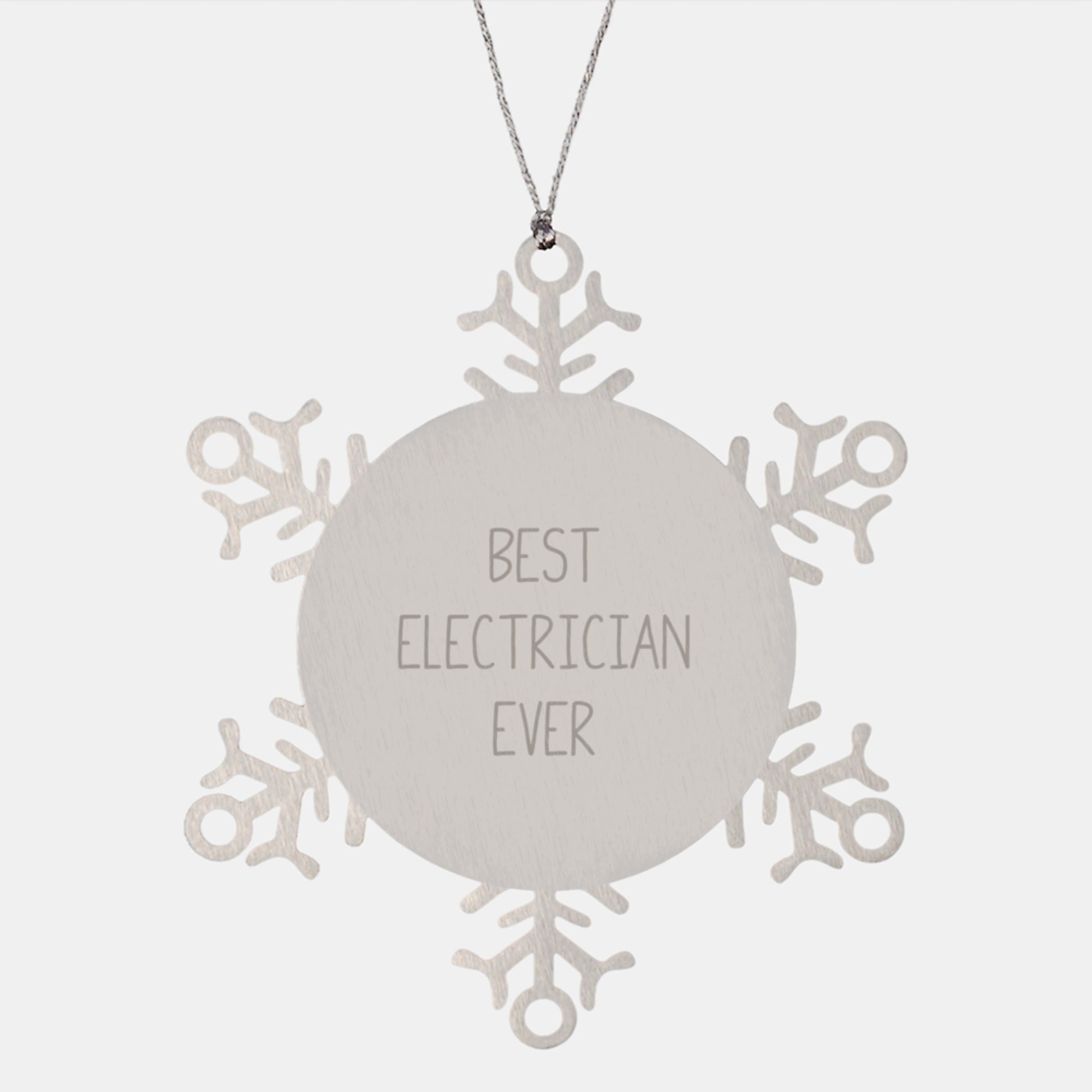 Funny Electrician Gifts from Men to Best Electrician Ever Snowflake Ornament, Unique Christmas Unique Gifts for Electrician Friends - Image 1